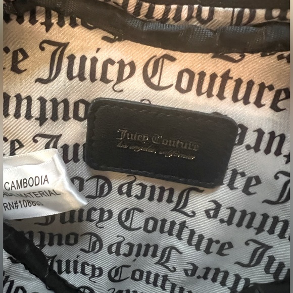 Juicy Couture Los Angeles NWT Black Liquorice Faux Fur Rhinestone Crossbody - Picture 7 of 9